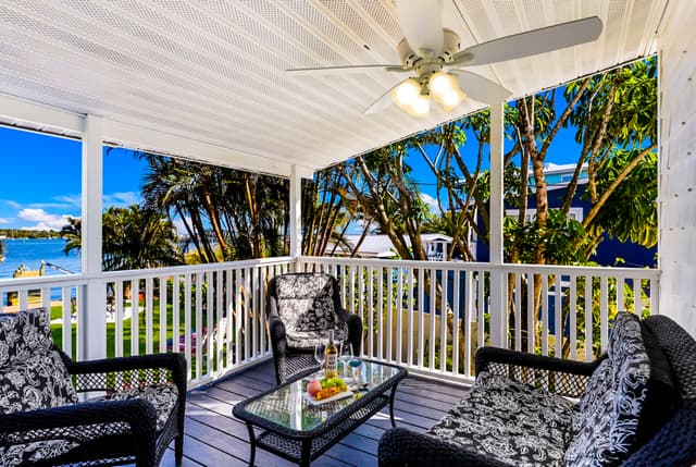 Porch Seating with Ceiling Fan