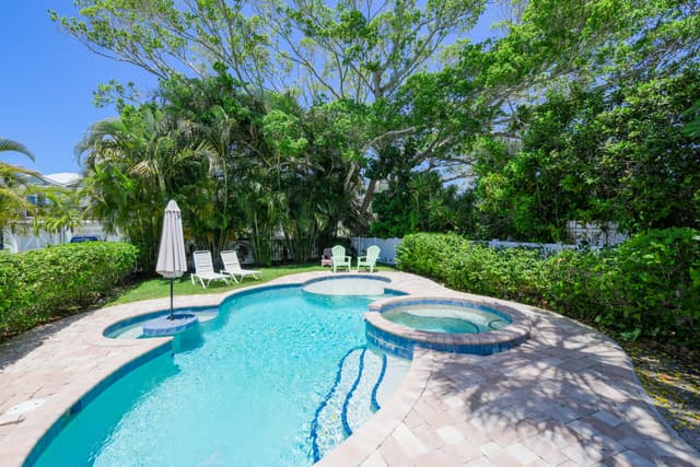 Private Heated Pool with Bar Table