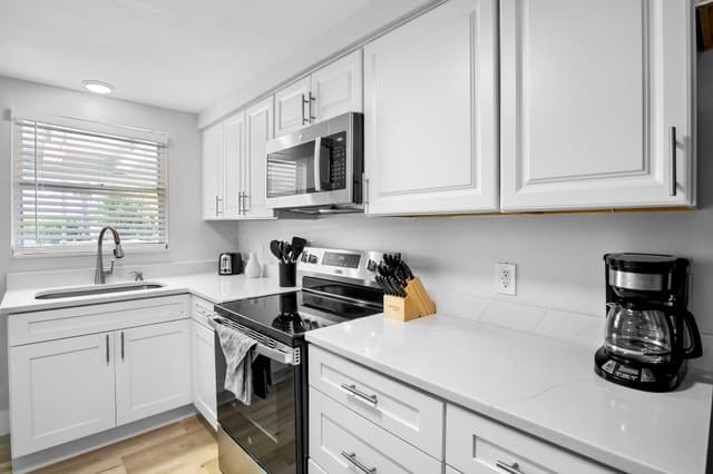 Fully equipped kitchen for preparing meals during your stay.