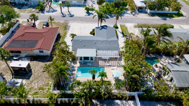 High view of the pool