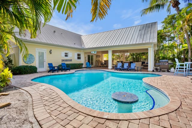 Private pool and comfortable loungers
