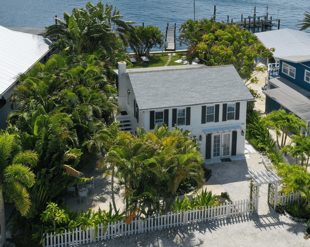 Aerial View of Waterfront Home