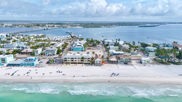Aerial view of beachfront property