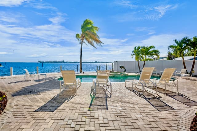 Pool with comfortable lounge chairs