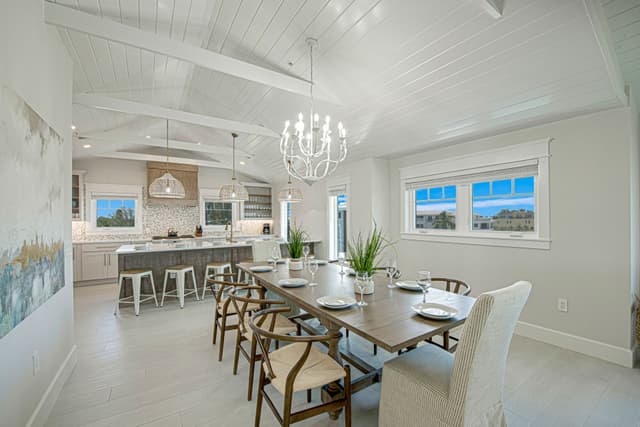 Dining for 14,  8 at Dining Table plus 6 Bar Stools