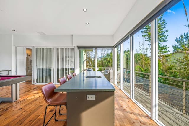 Game Room Wet Bar and Balcony View