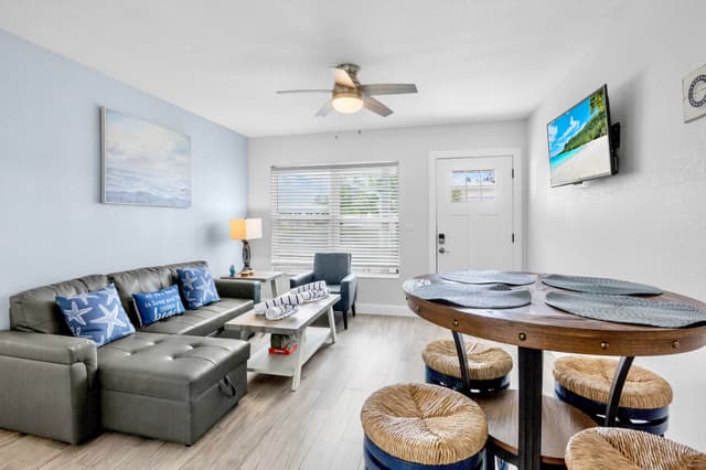 Bright open living and dining area