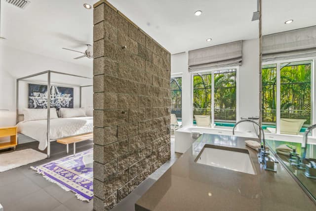 Master Bedroom with Unique, Custom En Suite Bathroom