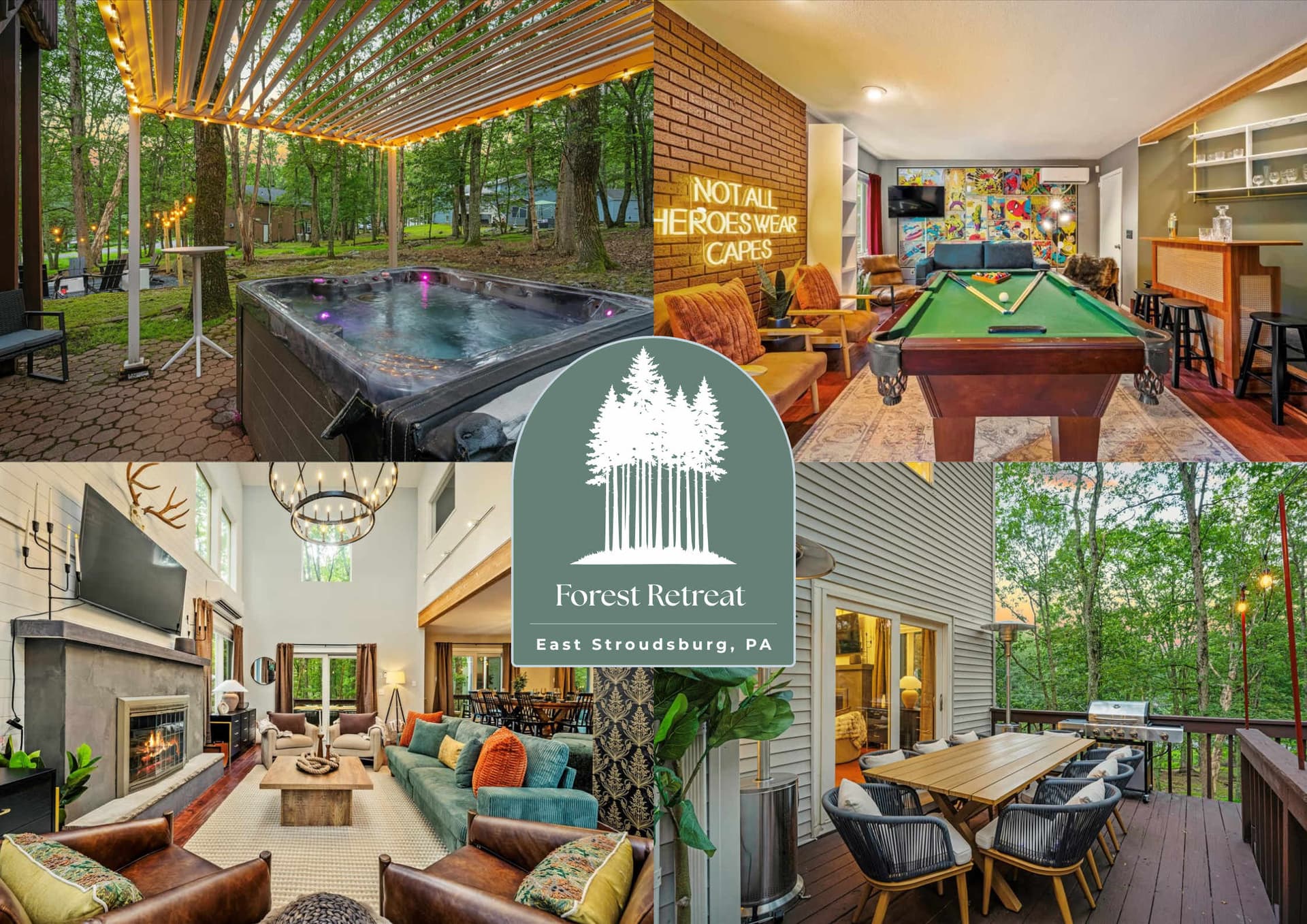 Poconos Retreat: Hot Tub, Fire Pit, Game Room — photo 1