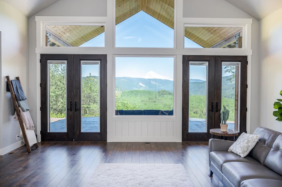 Enjoy the unobstructed view of Mt. Hood from the couch.