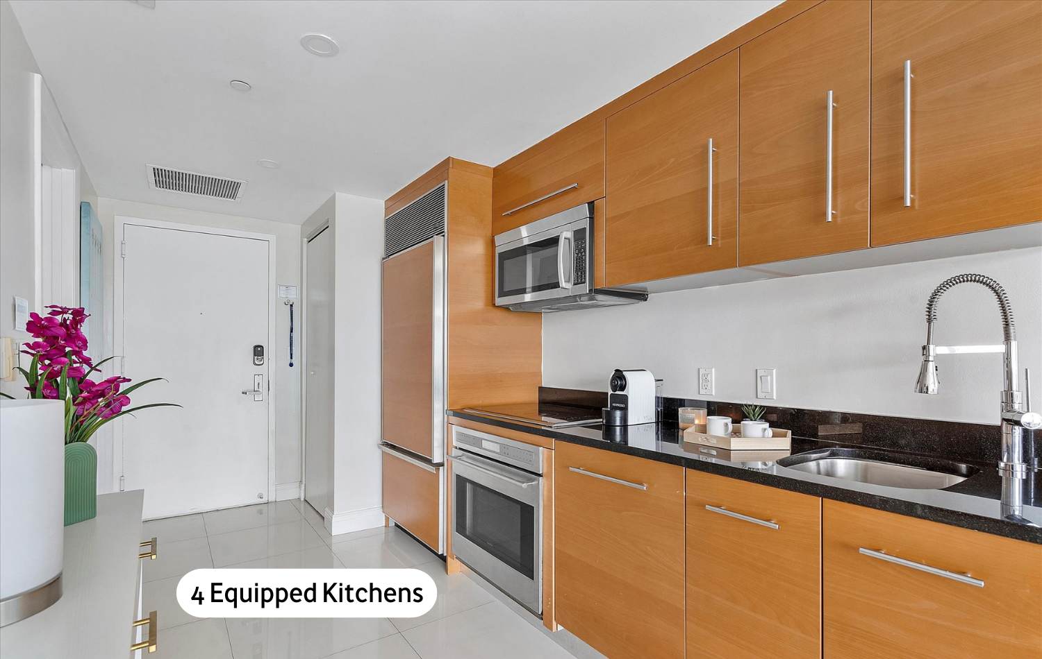 Kitchen, Modern Brickell Residence | Walk to Everything