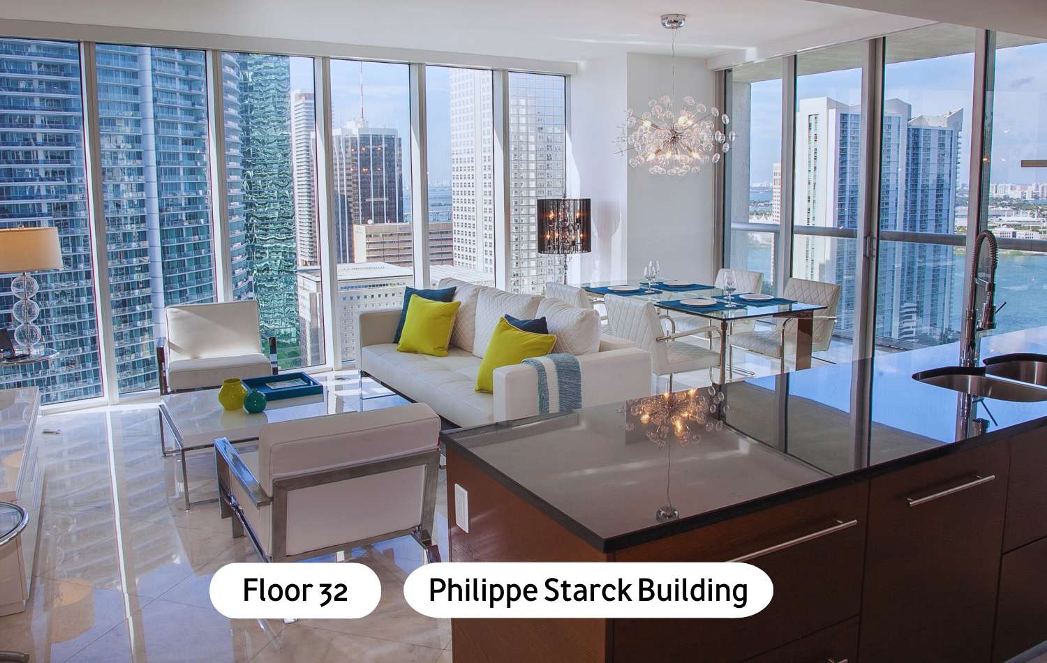 Living Room, Open-Concept Brickell Retreat | Walk to Everything