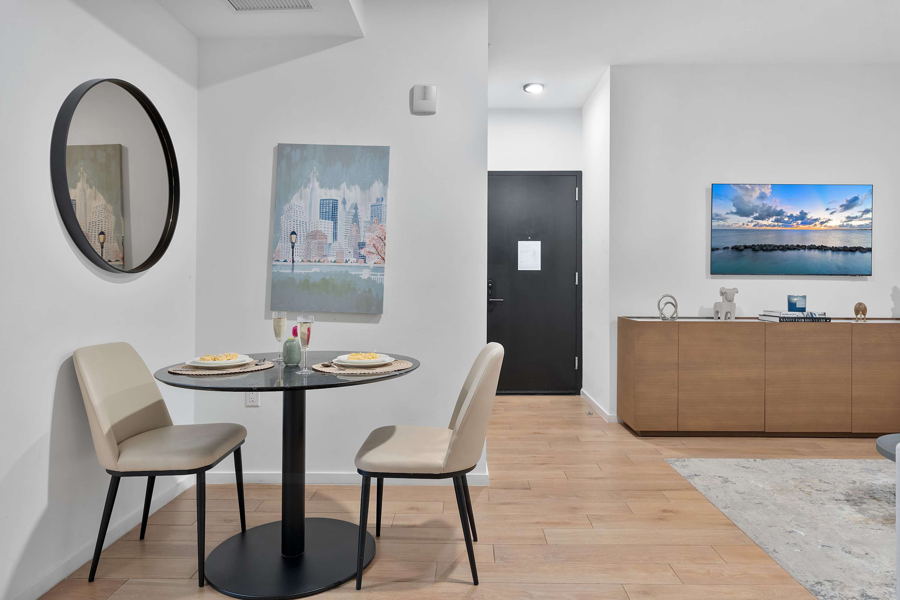 Dining Area, Expansive Bay Views | Modern 1BR Downtown Apt